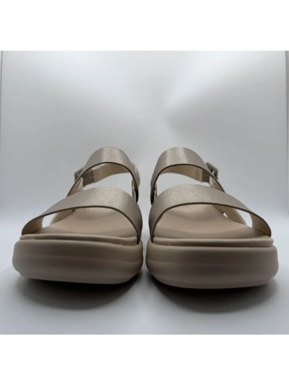 Naturalizer Coast Wedge Sandals Women Size 9W Metallic Mauve Strappy Shoes-NWOT